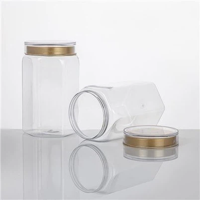 Igapäevane kasutatav kuusnurkne PET-i plastikust lisapurk