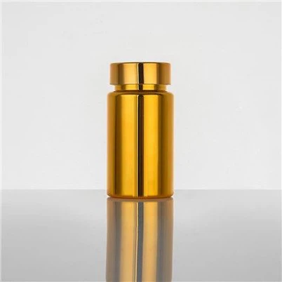 Kuldsest plastist galvaniseeritud PET-pillipudelid